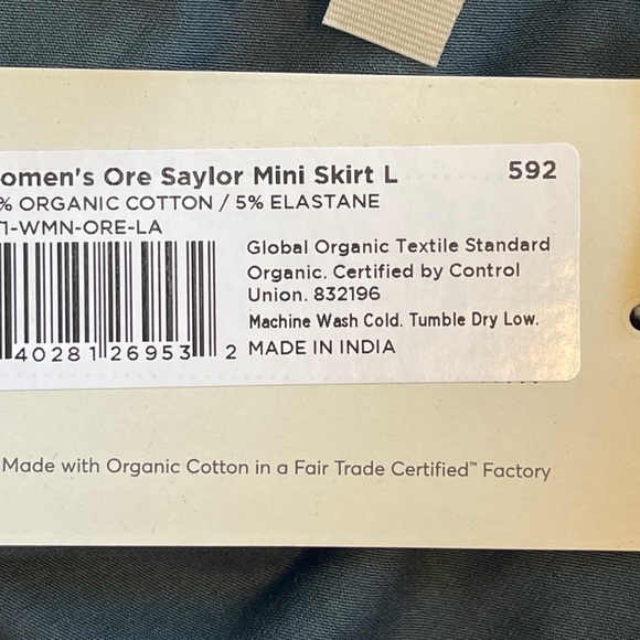 NWT Pact Fit & Flare Ore Saylor Mini Skirt Size L Teal Organic Cotton Blend - Picture 6 of 11
